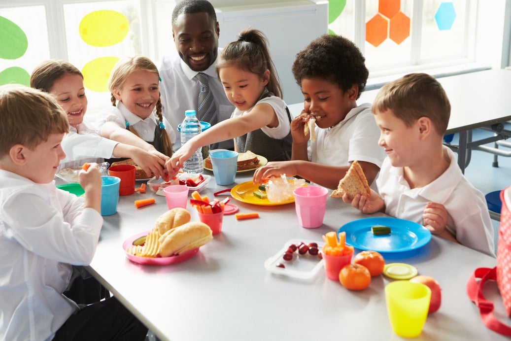 Group of Children Eating Lunch